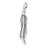 Sterling Silver Charm, Feather 19.5x4mm, 1 Piece