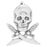 Sterling Silver Charm, Jolly Roger Skeleton Pirate Skull 20x16mm, 1 Piece
