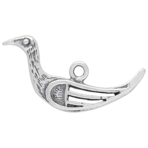 Sterling Silver Charm, Right Facing Swimming Duck with Loop 27x10mm, 1 Piece