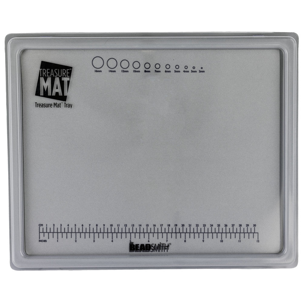 Beadsmith Beading Mat and Bead Design Beading Board Gray Flock with Lid