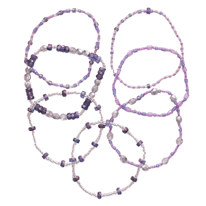 Serendipity Encore Stretch Bracelets Kit - Purple & Silver