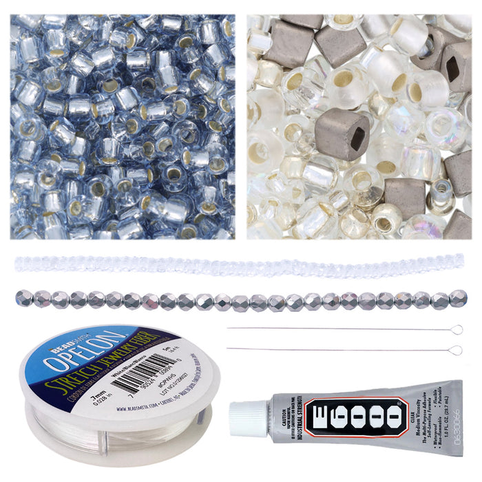 Serendipity Encore Stretch Bracelets Kit - Crystal & Ice Blue