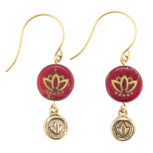 Lovely Lotus Earrings in Red featuring Raven's Journey & Nunn Design  -  Beadaholique Jewelry Kit