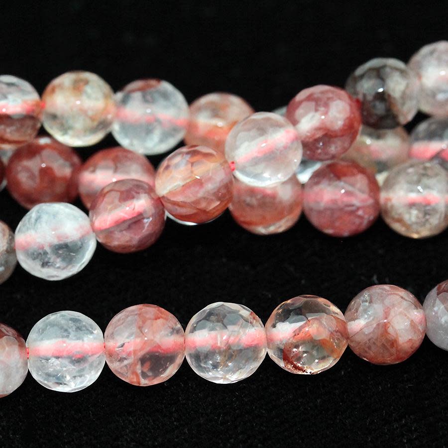 Blood Quartz 6mm Faceted Round 15-16 Inch