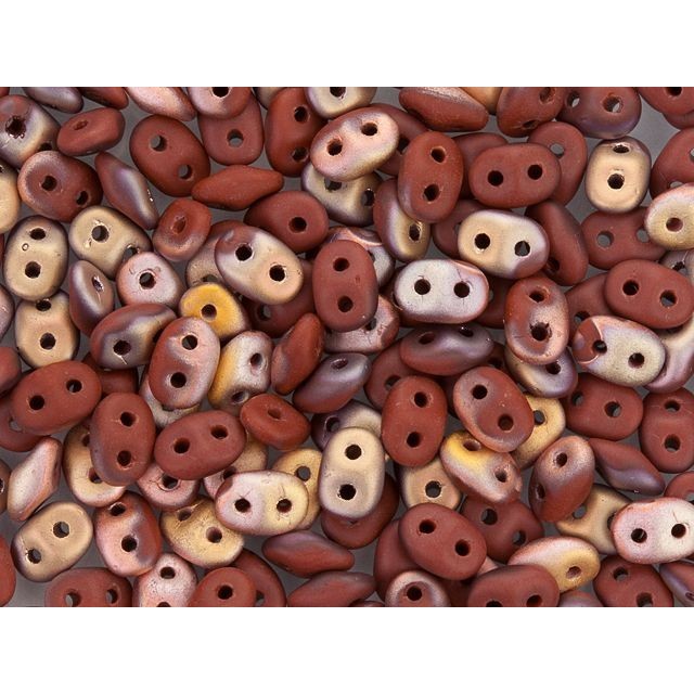 Matubo SuperDuo 2x5mm 2-Hole Matte Apollo Umber Seed Bead 2.5-Inch Tube