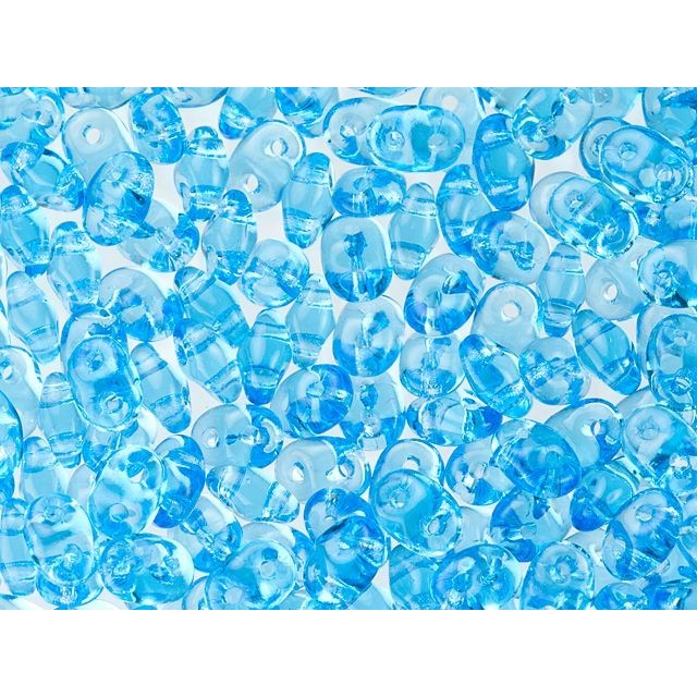 Matubo SuperDuo 2x5mm 2-Hole Aquamarine Seed Bead 2.5-Inch Tube