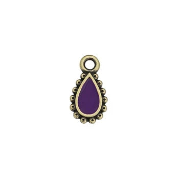 TierraCast Antique Bronze Drop Pendant with Lilac Accent