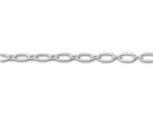 6.4x3mm Silver-Plated Textured Oval Cable Chain (1 Foot)