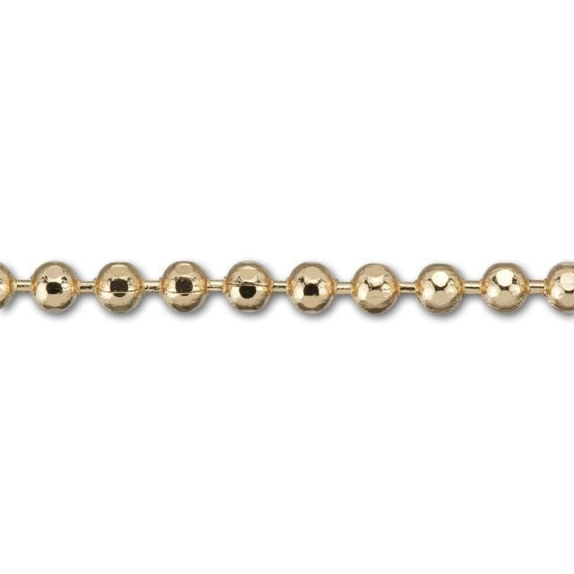 1.5mm Gold-Plated Brass Diamond Cut Ball Chain by the Foot