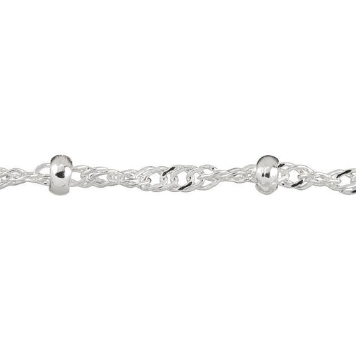 Silver-Plated Satellite with Twisted Curb Chain by the Foot