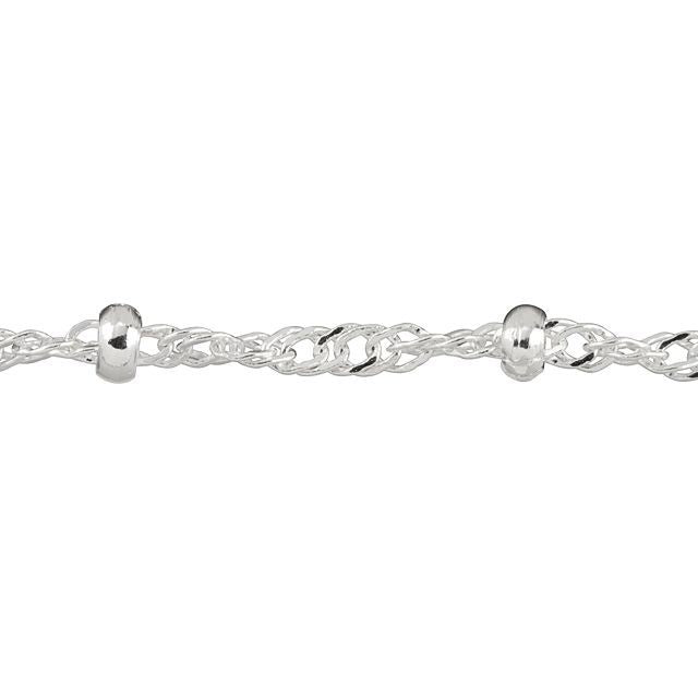 Silver-Plated Satellite with Twisted Curb Chain by the Foot