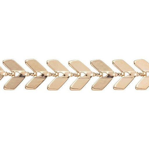 Rose Gold-Plated 6.5mm Chevron Link Chain by the Foot