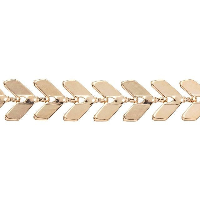 Rose Gold-Plated 6.5mm Chevron Link Chain by the Foot