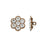 Crystal Button, Hexagon with Crystal Rhinestones 14mm, Antiqued Copper (1 Piece)