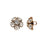 Crystal Button, Carnation Flower with Crystal Rhinestones 12mm, Antiqued Copper (1 Piece)