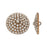 Crystal Button, Round Flower with Crystal Rhinestones 24mm, Antiqued Copper (1 Piece)