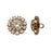 Crystal Button, Round Flower with Crystal Rhinestones 19mm, Antiqued Copper (1 Piece)