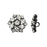 Button, Poinsettia Flower with Crystal Rhinestones 21mm, Black Plated (1 Piece)