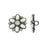 Button, Snowflake Crystal Pearl and Rhinestones 20mm, Gunmetal Plated (1 Piece)