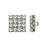Button, Square with Crystal Rhinestones 18mm, Gunmetal Plated (1 Piece)
