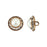 Crystal Button, Round with Crystal Rhinestones 16mm, Antiqued Copper (1 Piece)