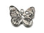 Antique Silver Butterfly and Skull Pendant 27.5x23mm