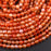 Natural Carnelian Orange-Red 6mm Faceted Round Bead Strand - AAA Grade