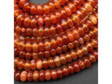Natural Carnelian 6mm Rondelle Bead Strand