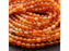 Natural Carnelian Orange-Red 4mm Smooth Round Bead Strand - AAA Grade