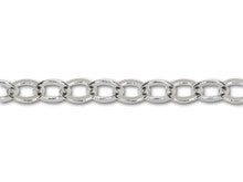 5x4.5mm Silver-Plated Flat Cable Chain (1 Foot)