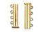 26x10mm Gold-Plated 4-Hole Magnetic Slide Clasp (1 Piece)