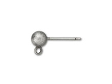 Antique Silver-Plated 5mm Ball Post Ear Wire (1 Pair)