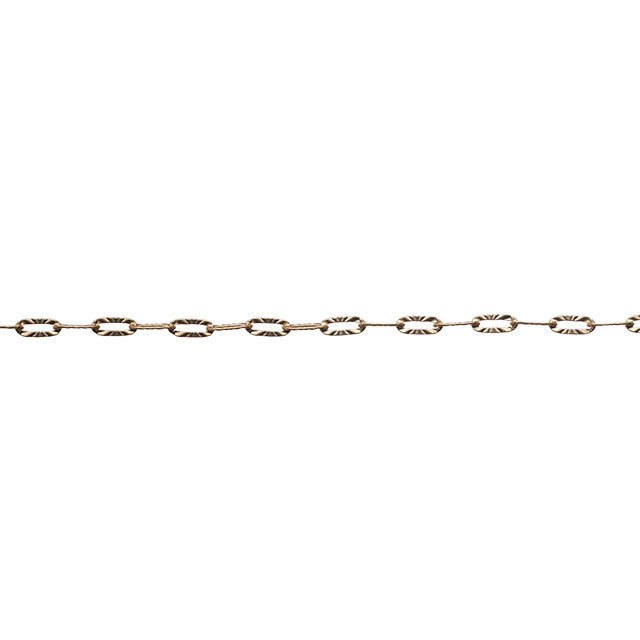 Satin Hamilton Gold Elongated Oval Cable Chain, 6x3mm Links, by the Foot