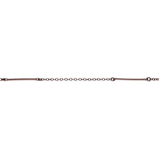 Antiqued Copper 50mm Bar and 2mm Cable Chain, by the Foot