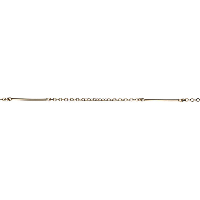 Gold 50mm Bar and 2mm Cable Chain, by the Foot