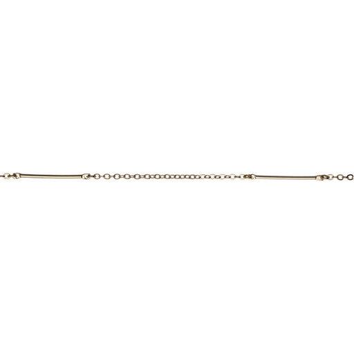 Satin Hamilton Gold 50mm Bar and 2mm Cable Chain, by the Foot