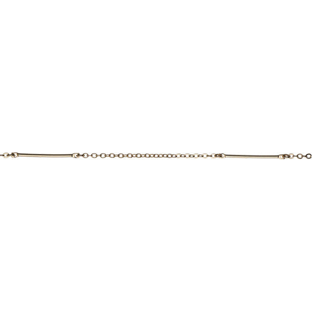 Satin Hamilton Gold 50mm Bar and 2mm Cable Chain, by the Foot