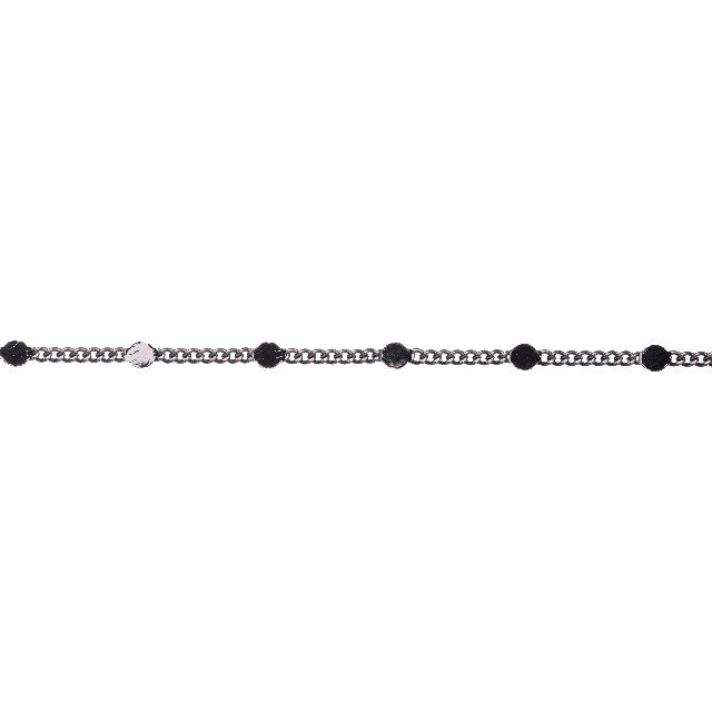 Gunmetal Satellite Curb Chain, 2.5mm Links with 2mm Flat Disc, by the Foot