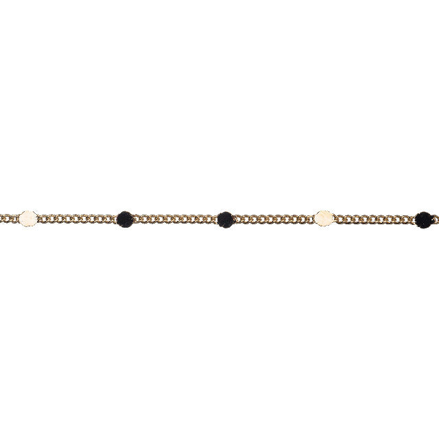 Gold Satellite Curb Chain, 2.5mm Links with 2mm Flat Disc, by the Foot