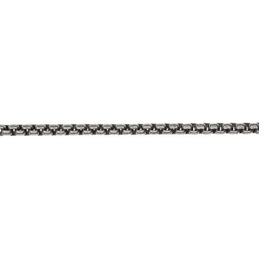 Antiqued Silver Round Box Chain, 3mm Links, by the Foot