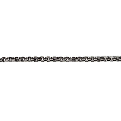 Gunmetal Round Box Chain, 3mm Links, by the Foot