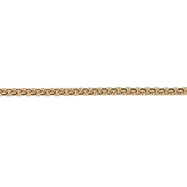 Gold Brass Round Box Chain, 3mm Links, by the Foot