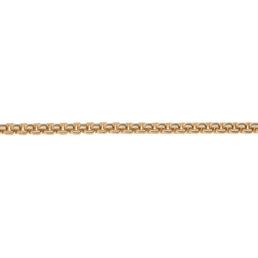 Satin Hamilton Gold Round Box Chain, 3mm Links, by the Foot