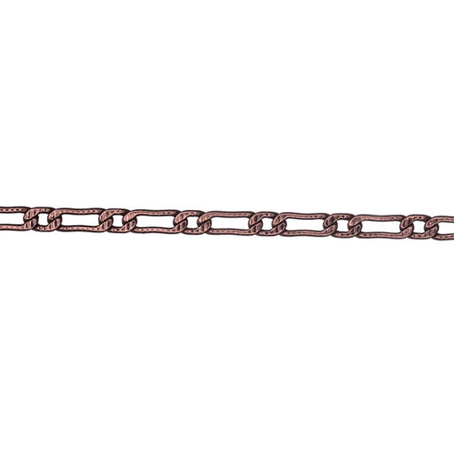 Antiqued Copper Textured Curb Chain, 8.5x3mm Links, by the Foot