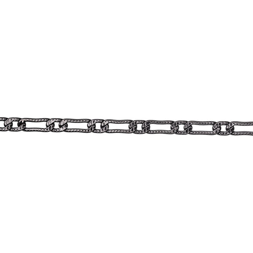 Gunmetal Textured Curb Chain, 8.5x3mm Links, by the Foot