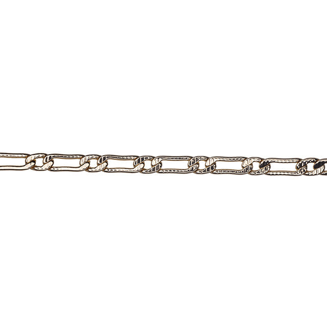 Gold Textured Curb Chain, 8.5x3mm Links, by the Foot
