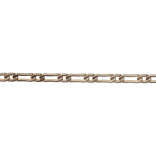 Satin Hamilton Gold Textured Curb Chain, 8.5x3mm Links, by the Foot