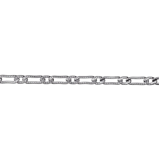 Silver Textured Curb Chain, 8.5x3mm Links, by the Foot