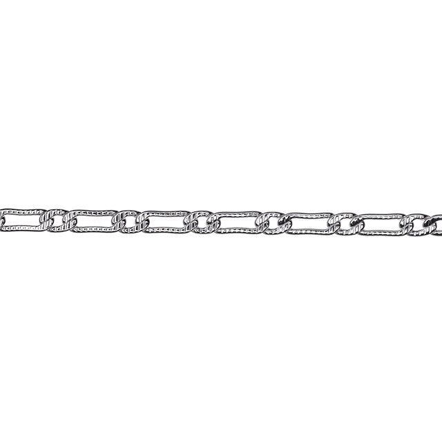 Silver Textured Curb Chain, 8.5x3mm Links, by the Foot