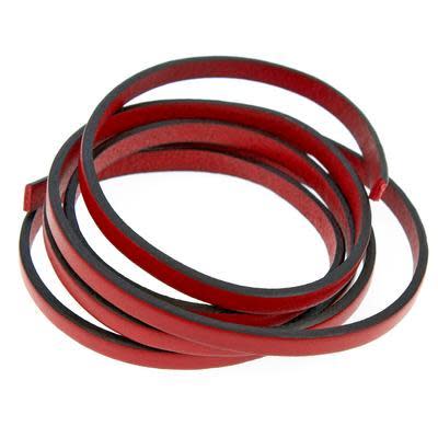 5mm Red Flat Leather by the Foot